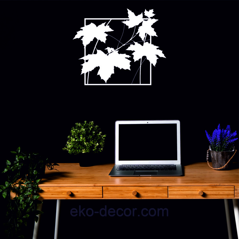 Декоративне настінне Панно «Листя» Декор на стіну 110*90 см, Білий Київ - фото 2