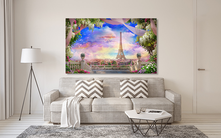 Картина полотно у вітальню / спальню   Казковий Париж  MLP_278 ( 60х30см ) 80x120 см Київ - фото 2