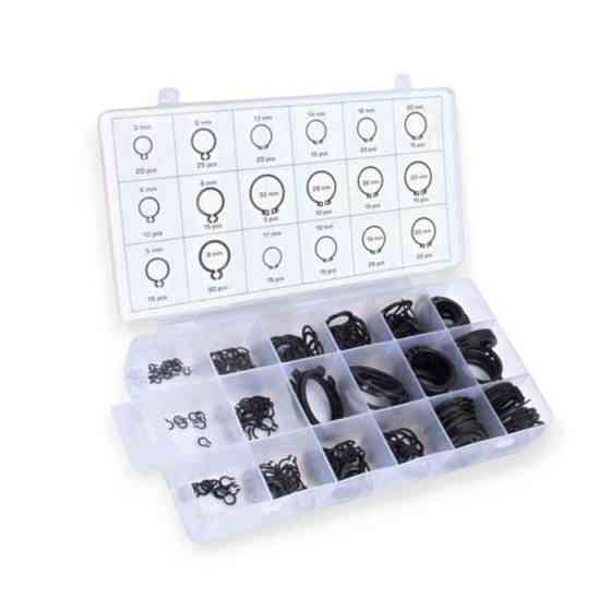 Кольцо стопорн. набор 300 шт внешнее 18 диаметров 3-32мм Мукачево