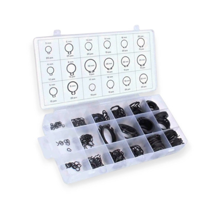 Кільце стопорне. набір 300 шт зовнішнє 18 діаметрів 3-32мм Мукачево - фото 1