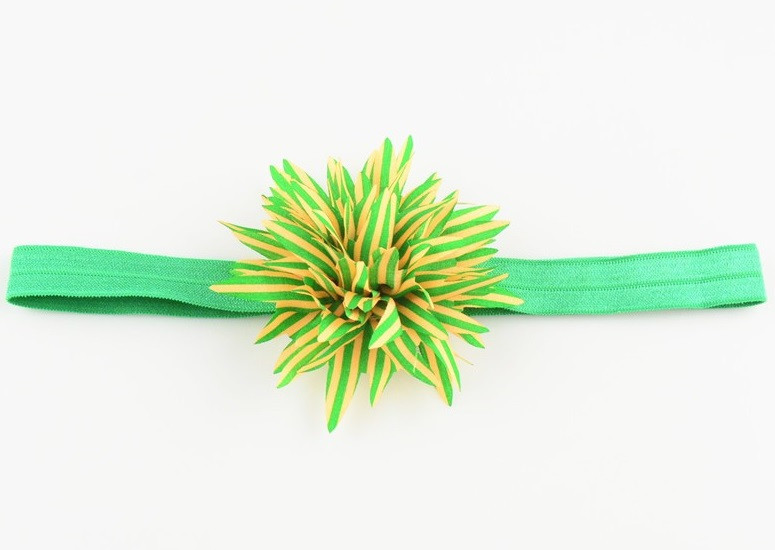 Пов'язка дитяча з квіткою зелена - розмір квітки близько 9 см, окружність 34-46см Київ - фото 1