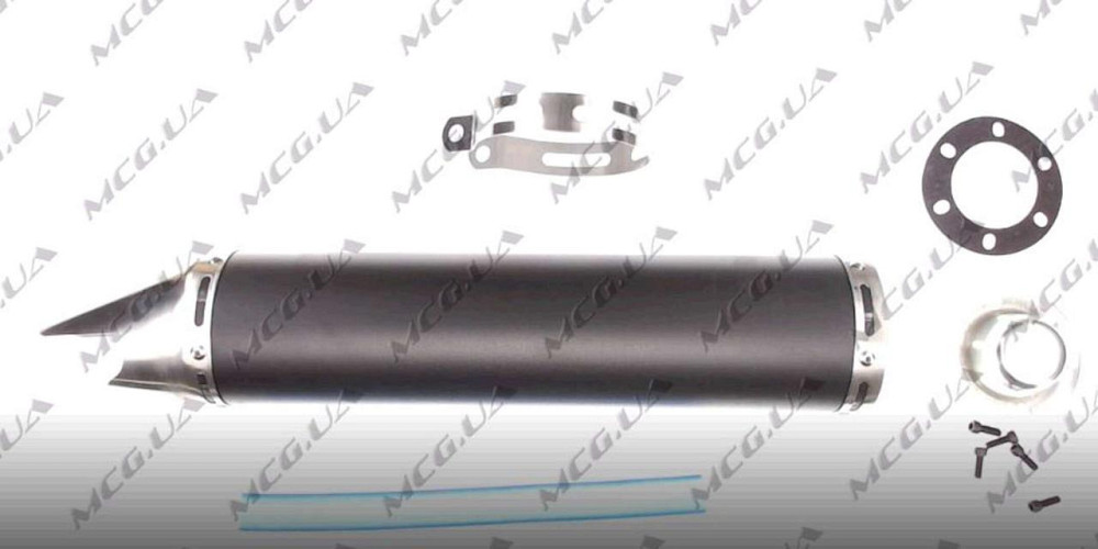 Глушник (тюнінг) 420*10 см, кріп. Ø78mm (нержавіюча сталь, чорний глянсовий, прямоток, 6) Мукачево - фото 1