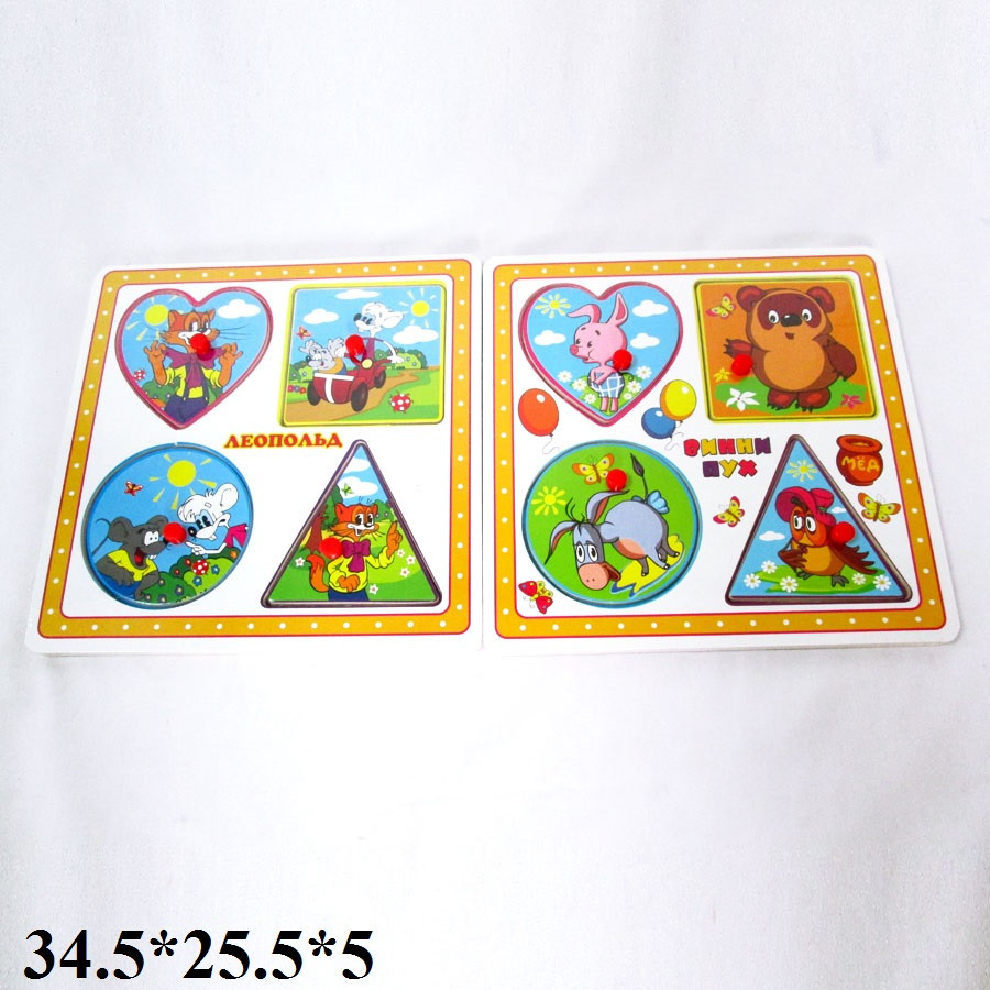 Іграшка дерев`яна Вкладиш W02-5436 Мультики 4в.кул.29,5*21 ш.к./144/, шт Київ - фото 1