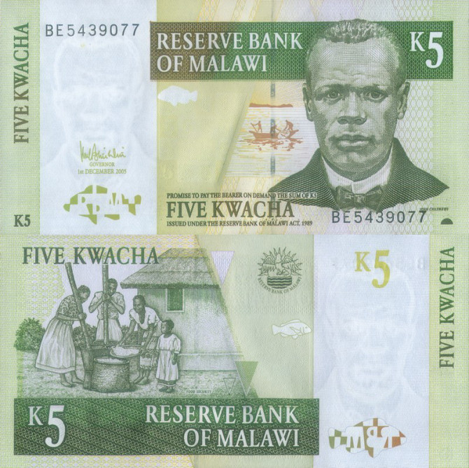 Малаві/Malawi 5 Kwacha 2005 Pick 36 UNC Полтава - фото 1