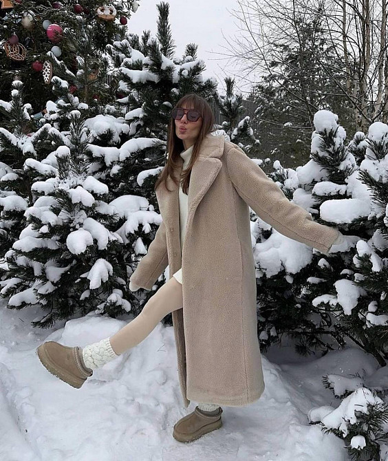 Женская повседневная теплая шуба из эко-меха и на теплой подкладке. Бежевий, 42/46 Одесса - изображение 4