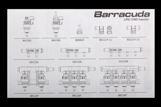 Форсунка ГБО Alex Barracuda 120 Нл/мин (3 шт. с рейкой и штуцерами) Винница