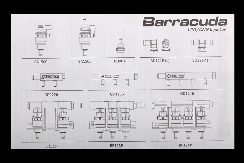 Форсунка ГБО Alex Barracuda 120 Нл/мин (3 шт. с рейкой и штуцерами) Винница - изображение 5