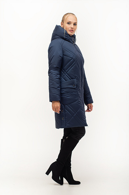 Модный пуховик с капюшоном синего цвета. 46.48.50р. Киев - изображение 2