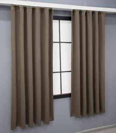 Комплект коротких штор VR-Textil Блэкаут Midnight № 1673ш Какао 130х170 см 2 шт (35-0327) Киев
