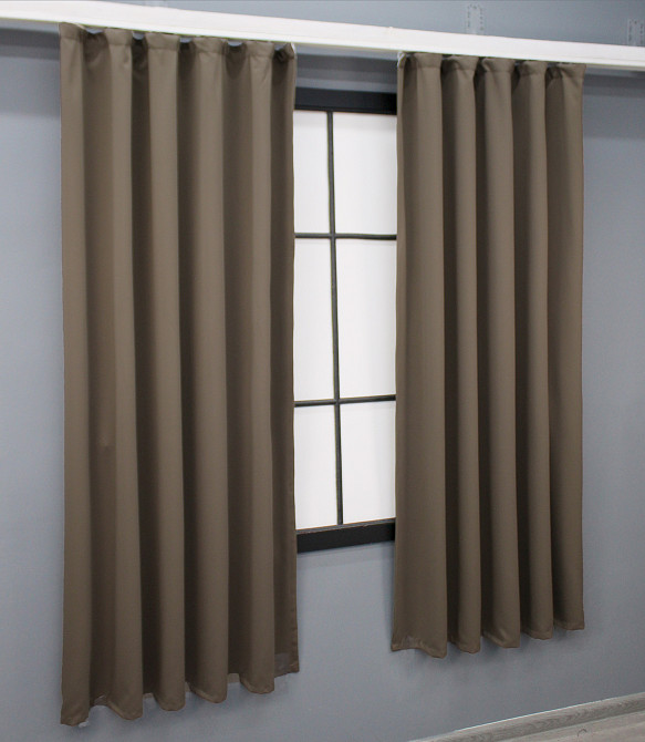 Комплект коротких штор VR-Textil Блекаут Midnight № 1673ш Какао 130х170 см 2 шт (35-0327) Київ - фото 3