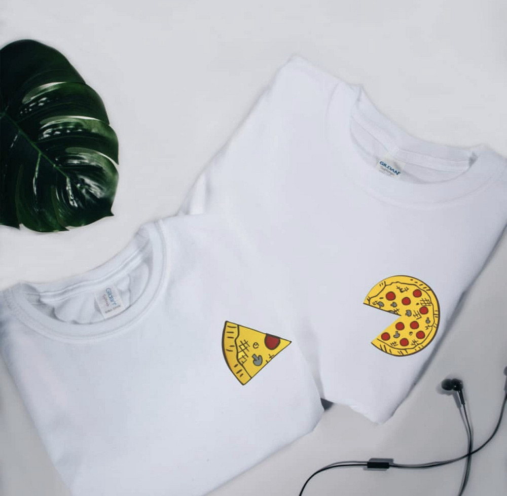Парні футболки для хлопця та дівчини з принтом Піца Чернівці - фото 1