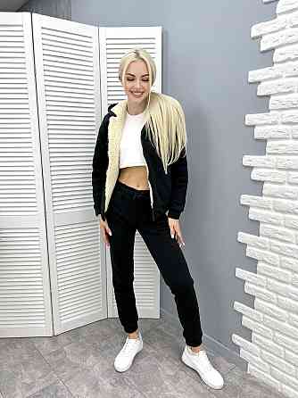 Зимовий спортивний костюм на хутрі "Nord" оптом | Норма Чорний, 42-44 Київ