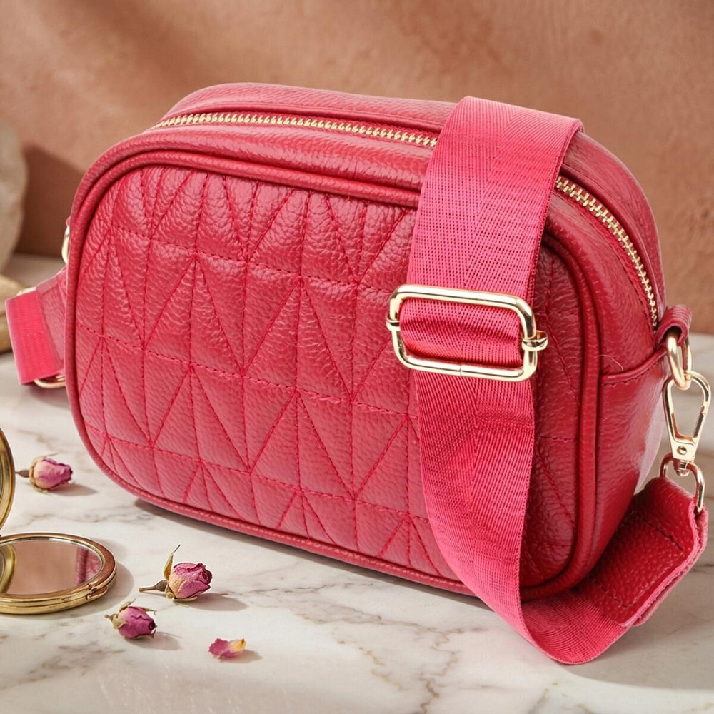 Жіноча сумка на кожен день із натуральної шкіри Vintage 22903 Червоний Київ - фото 11