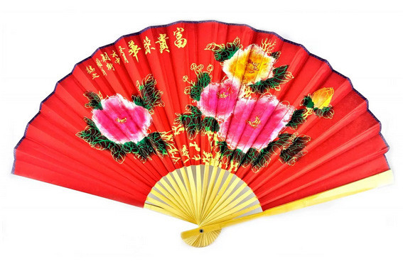 Веер настенный бамбук и шелк Пионы Киев - изображение 1