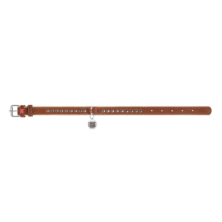 Нашийник для собак шкіряний WAUDOG Soft з QR паспортом, металічні прикраси, Ш 20 мм, Дов 30-39 Коломыя - изображение 7