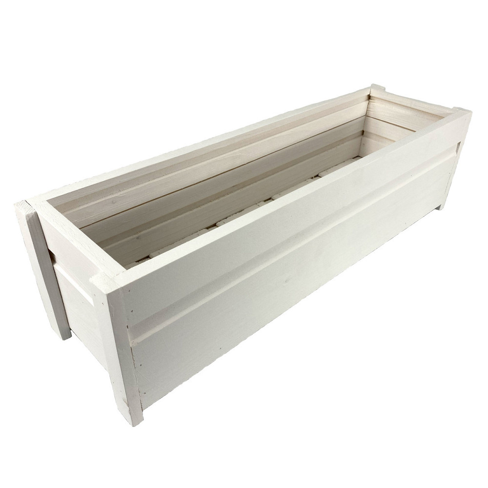 Ящик садовий декоративний для квітів або для зберігання речей з натурального дерева 50х14,5х11,5 см Білий Кам'янець-Подільський - фото 3
