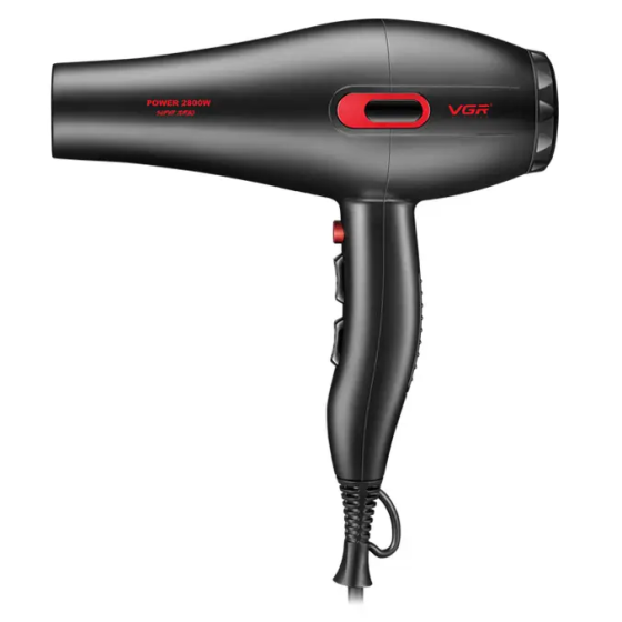 Фен професійний VGR V-471 (3 рівні обдування, 3 рівні температури) 2800 W 3 насадки Чорний Вінниця