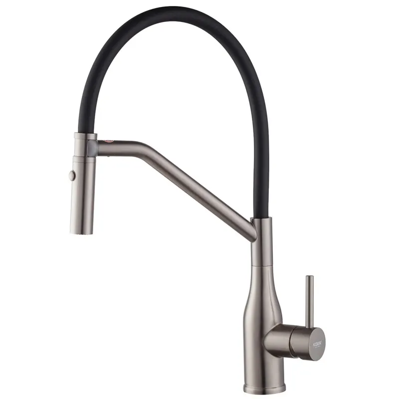 Кухонный смеситель Koer KI-70026-07 с черным силиконовым изливом KR5211 Харьков - изображение 1