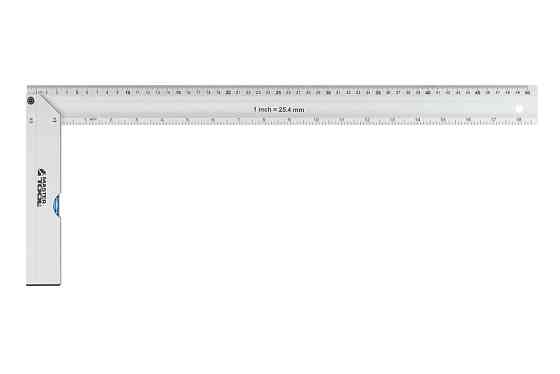 Угольник строительный алюминиевый MASTERTOOL 500 мм ручка Al с капсулой 0,5 мм/1м 30-4500 Ровно