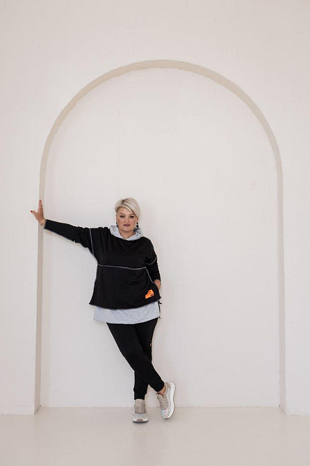 Женский прогулочный костюм двунитка Черный, 60/64 Одесса - изображение 2