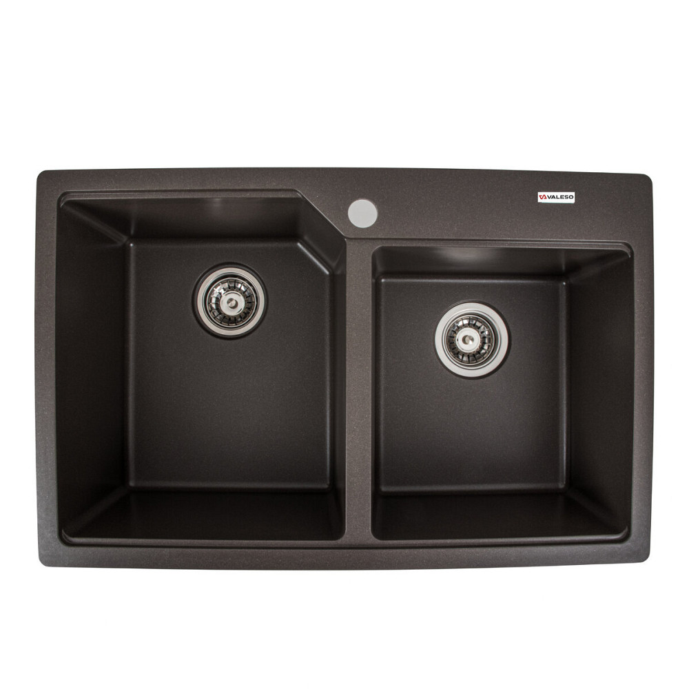 VALESO Гранітна мийка для кухні VALESO HARMONY 7850 матова Темна скеля Київ - фото 1
