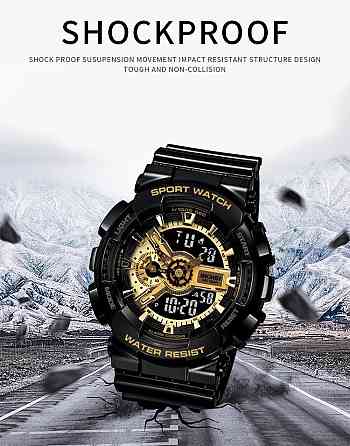 Наручные тактические часы Skmei 1688 (Черный с золотистым) Киев