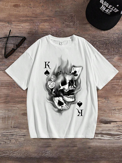 Футболка мужская с принтом  42 Белая 2664088866 Днепр - изображение 1