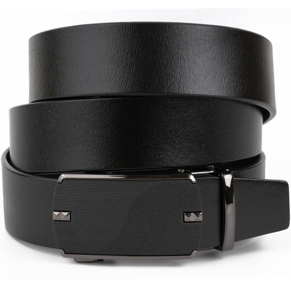 Ремінь чоловічий з матовою чорною вставкою на пряжці Vintage 20319 Чорний Київ - фото 1