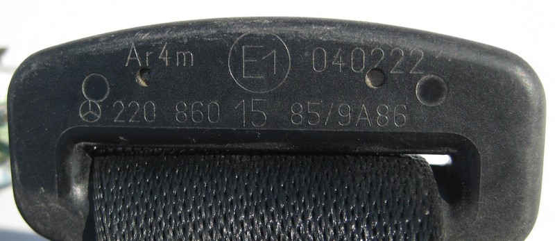 Mercedes-Benz  A2208601585 9A86 Ремінь безпеки задній центральний чорний S-Class W220 Одеса - фото 2