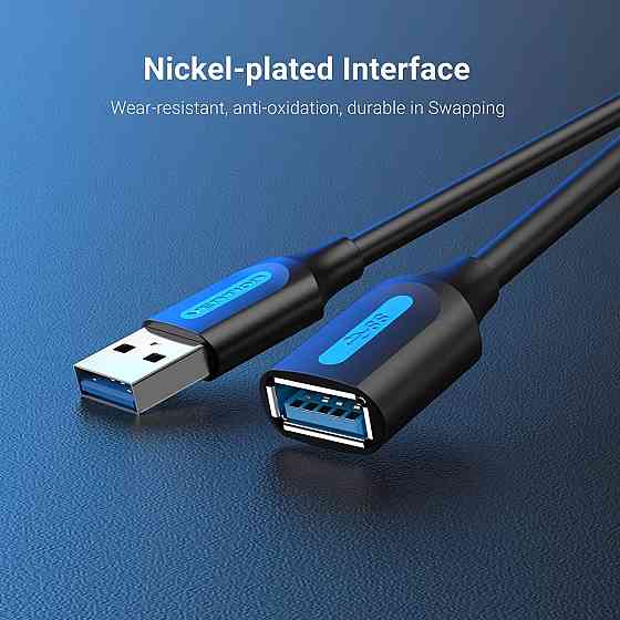 Кабель Vention USB 3.0 A Male to A Female Extension Cable 3M black PVC Type (CBHBI) Киев