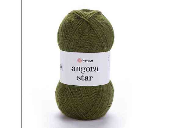 Пряжа Angora Star хакі 80% акрил 20% вовна 500м 100г 5шт/уп 530 ТМ YarnArt Київ