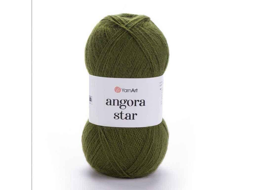 Пряжа Angora Star хакі 80% акрил 20% вовна 500м 100г 5шт/уп 530 ТМ YarnArt Київ - фото 1