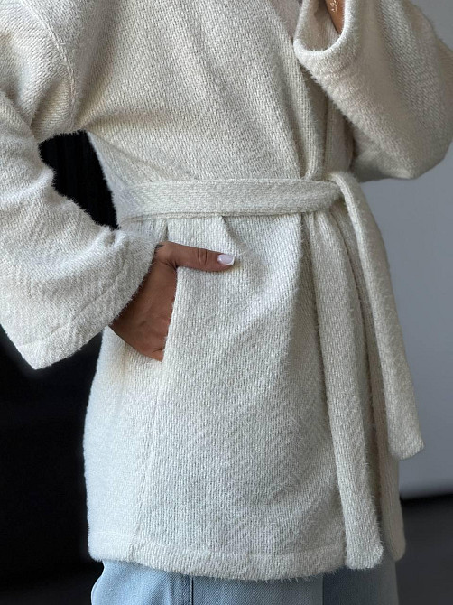 Жіночий теплий модний кардиган альпака Білий, 46/48 Одеса - фото 3