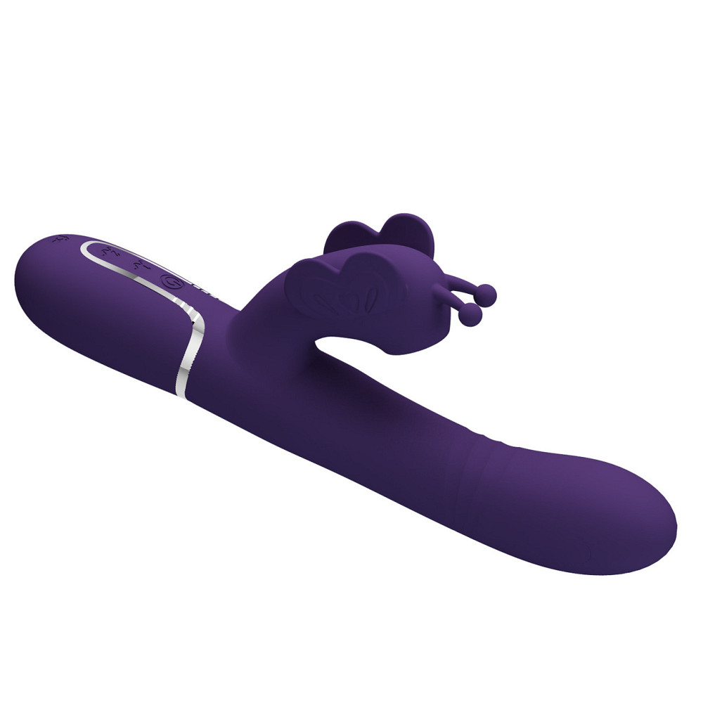 Вібратор-кролик PRETTY LOVE Twinkled Tenderness Purple, силікон, фіолетовий, подвійна стимуляція Sex Aura Київ - фото 4