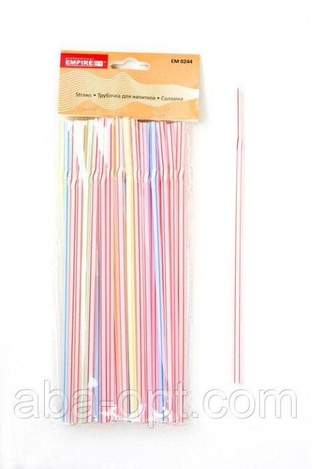 Трубочка пластиковая с изгибом разных цветов L 21 см ( 50 шт ).Aba-Opt Одесса - изображение 1