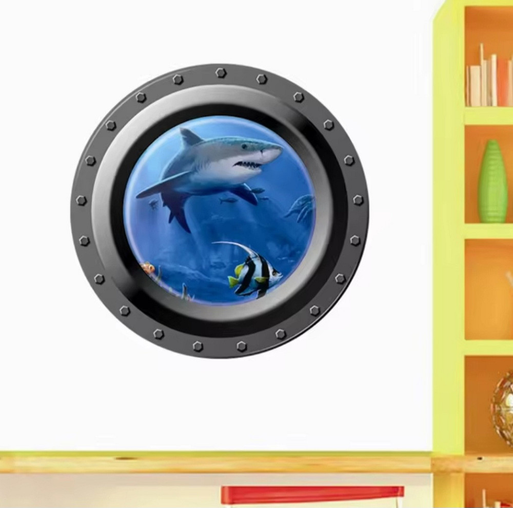 Наклейка на стену Акула 43 см разноцветный Киев - изображение 3