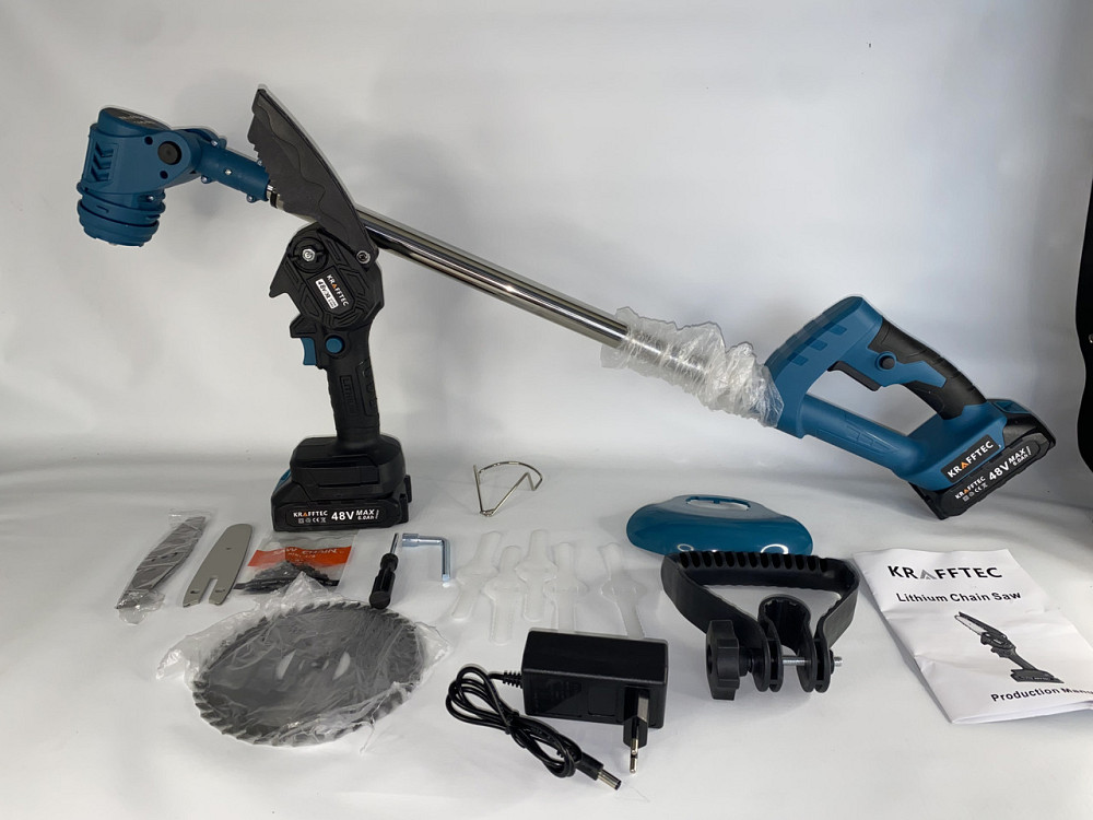 Универсальный триммер + мини цепная пила 4 дюйма Krafftec 0000 8660 для травы, кустов и веток Одесса - изображение 2