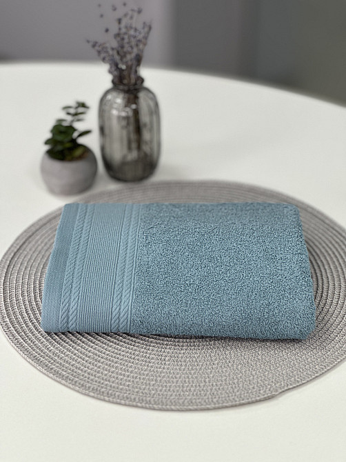 Махровое полотенце IDEAL TEXTILE Легкий бриз 70х140 см 450 г/м2 100% хлопок Лазуровий Черновцы - изображение 5