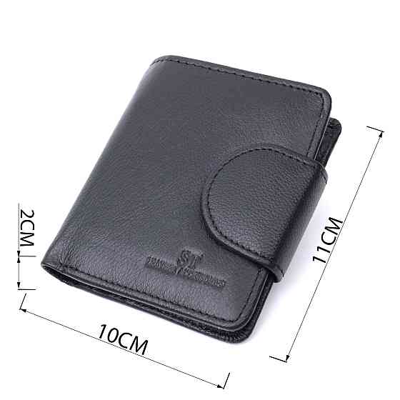 Вертикальный кошелек для женщин из натуральной кожи ST Leather 22701 Черный Киев