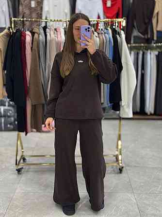 Женский теплый прогулочный костюм двойка: кофта и штаны турецкий флис Шоколад, 42/44 Одесса