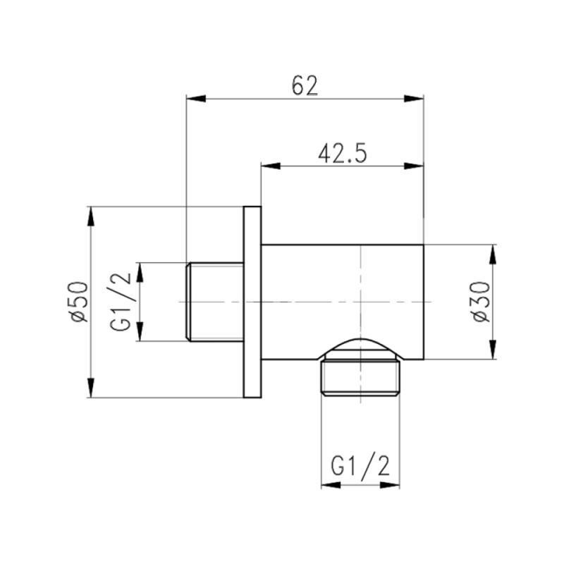 Під'єднання для шланга Qtap Spojecti округле QTCRBB030 Black Matt Київ - фото 2