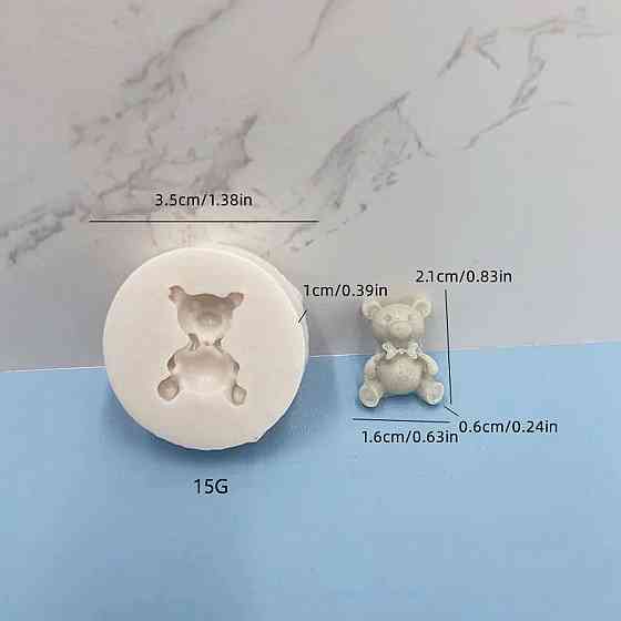 Молд силиконовый Мишка 35 мм серый Киев