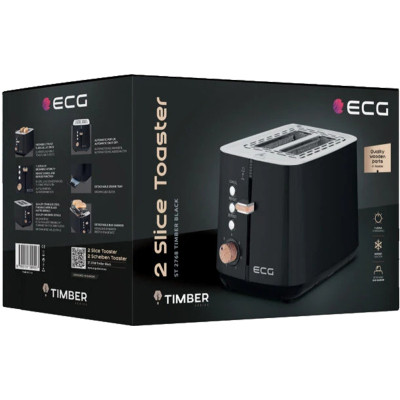Тостер ECG ST 2768 Timber Black Винница - изображение 7
