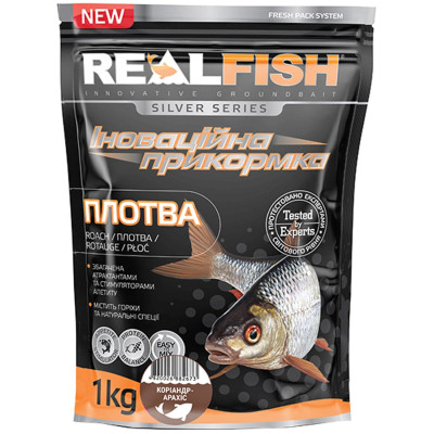 Прикормка Real Fish Silver Series Плотва Коріандр-арахіс 1kg (809.00.33) Вінниця - фото 1