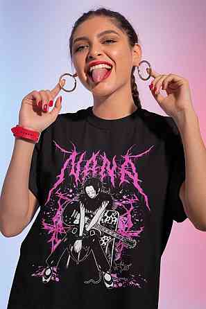 Футболка для мальчика аниме Нана Осаки Блакк Стонес оверсайз (рост от 165 до 180 ) Черний AnimeJ0256m Днепр