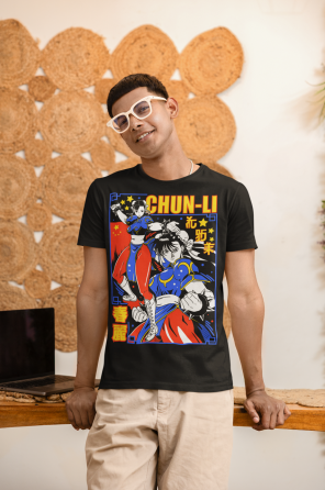 Футболка аниме Кхун Ли Стреет Фигхтер оверсайз (S/M/L) Черний AnimeJ0689 Днепр