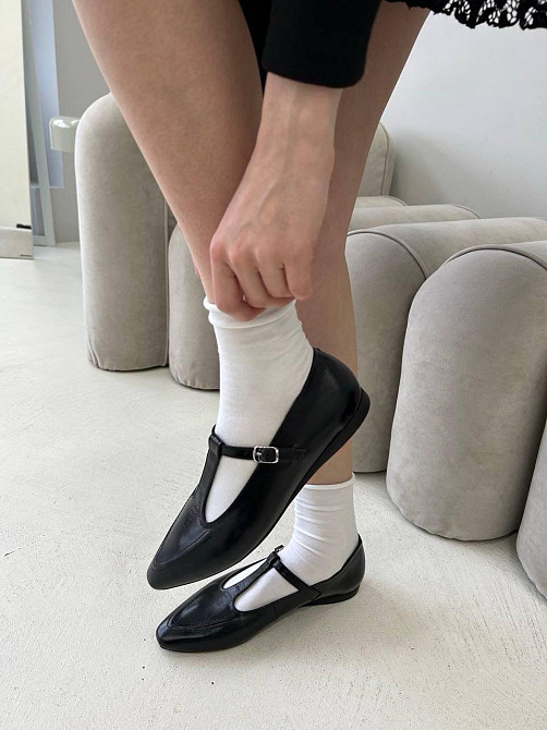 Балетки жіночі VIFEST чорні натуральна шкіра 38р.-25см. (5457) Коломия - фото 3