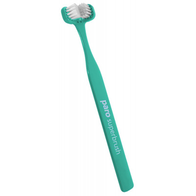 Зубная щетка Paro Swiss Superbrush трехсторонняя бирюзовая (7610458007242-turquoise) Винница - изображение 1