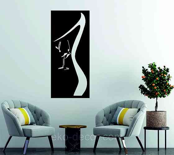 Декоративное настенное Панно «Силуэт женщины», Декор на стену 110*48 см, Черный Киев