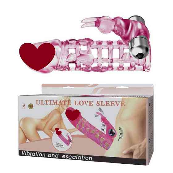 Подовжуюча насадка з вібрацією і стимулятором клітора ULTIMATE LOVE SLEEVE, BI - 026201 Sex Aura Київ